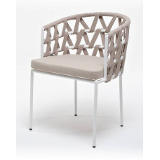 "Диего" стул плетеный из роупа, ткань бе...