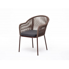 Лион стул плетеный из роупа, ткань темно-серая 027