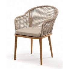 "Лион" стул плетеный из роупа, ткань беж...