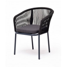 Марсель стул плетеный из роупа, ткань темно-серая...