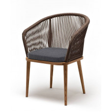 Марсель стул плетеный из роупа, ткань темно-серая...