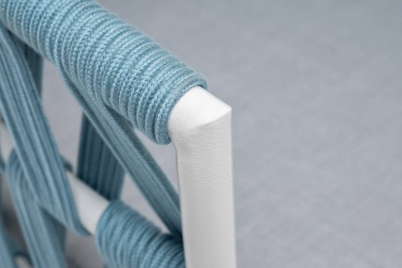 "Диего" кресло плетеное из роупа, каркас алюминий, ткань светло-серая