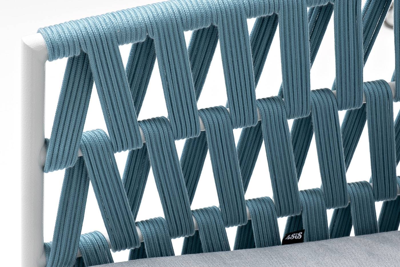 "Диего" кресло плетеное из роупа, каркас алюминий, ткань светло-серая