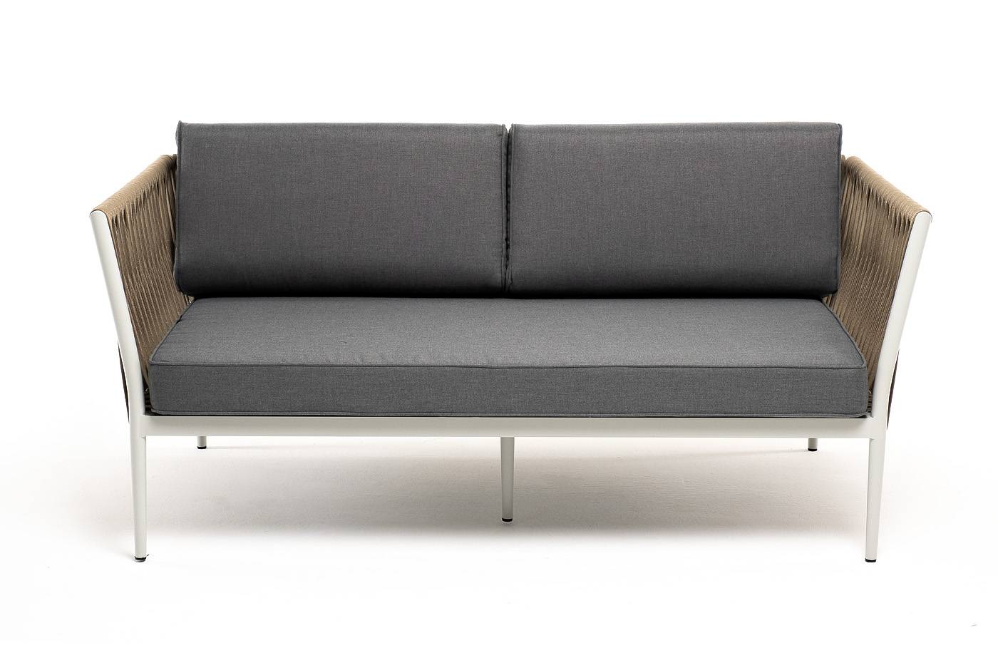 "Касабланка" диван 2-местный плетеный из роупа, каркас алюминий