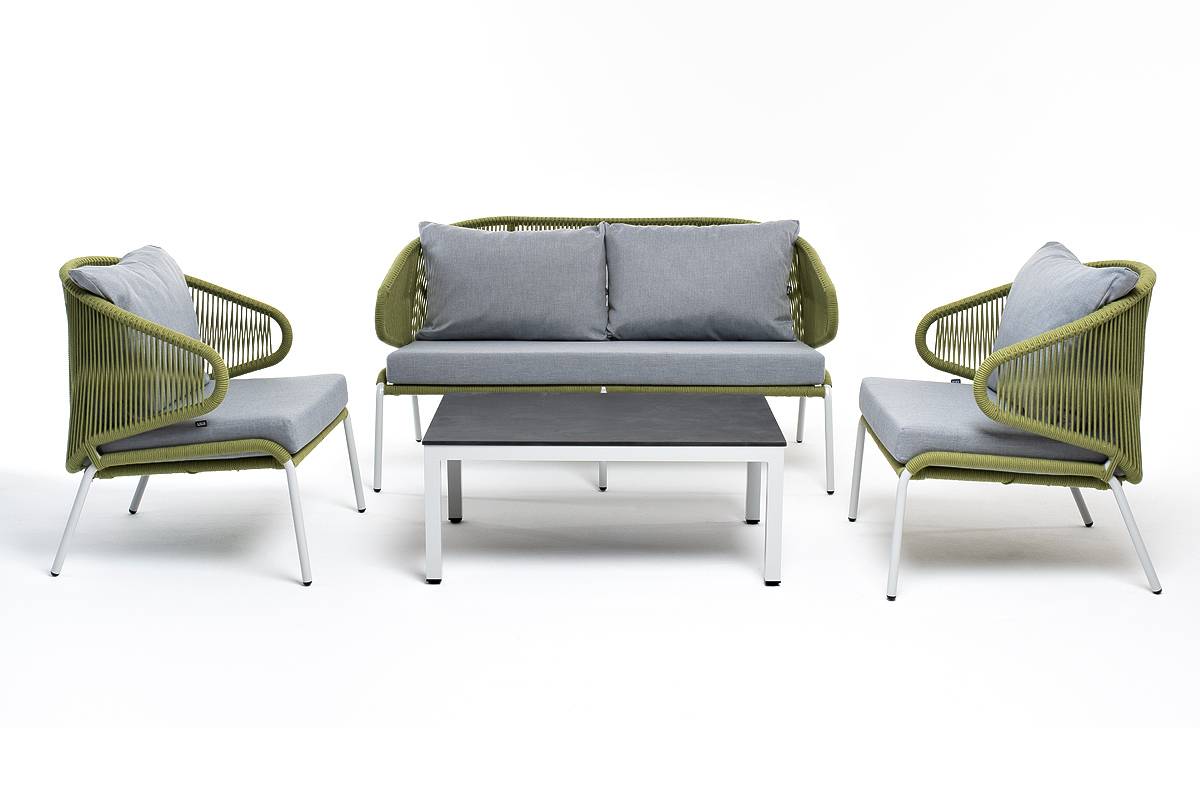 "Милан" лаунж-зона 4-местная плетеная из роупа, каркас алюминиевый