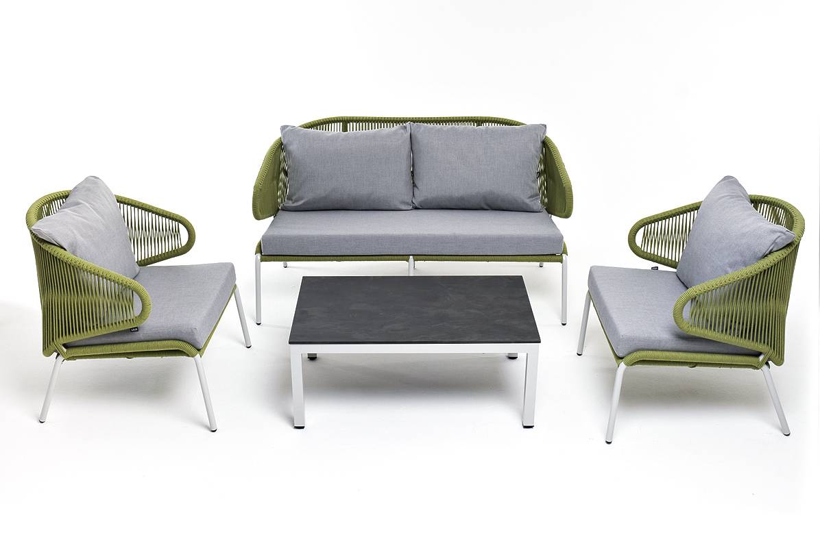 "Милан" лаунж-зона 4-местная плетеная из роупа, каркас алюминиевый