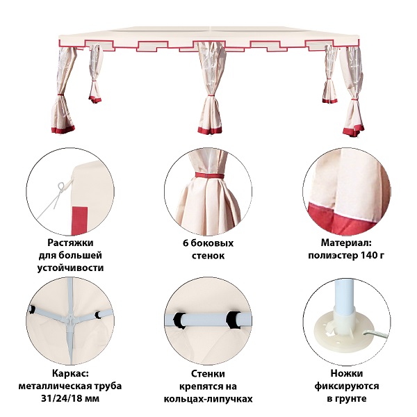 Тент садовый Green Glade 1049 3х6х2,5 м полиэстер