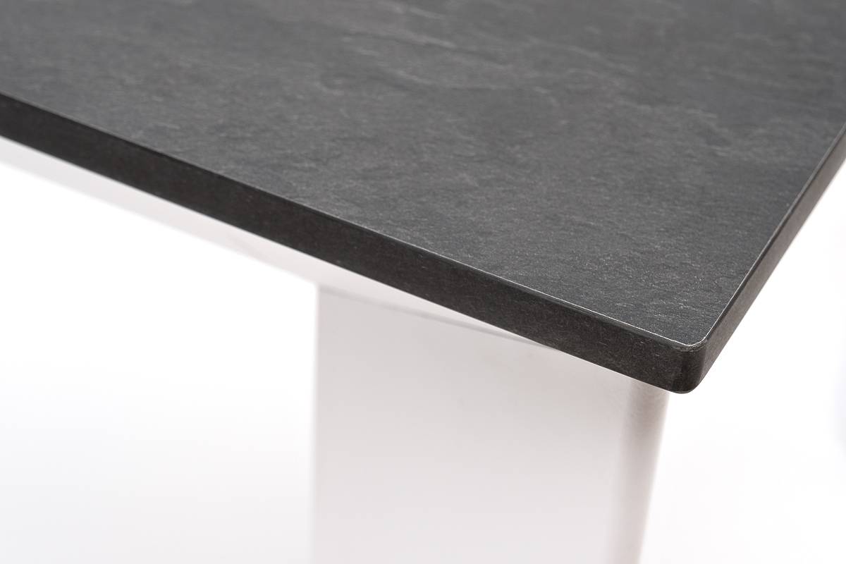 "Венето" обеденный стол из HPL 90х90см, цвет "серый гранит", каркас черный