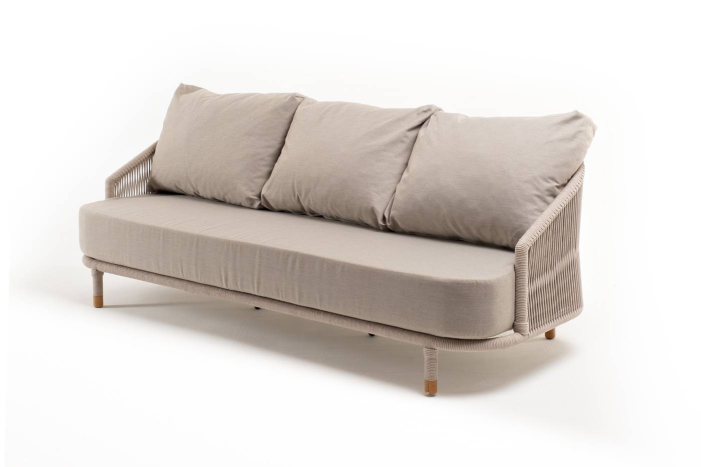 "Верона" диван 3-местный плетеный из роупа, каркас алюминий