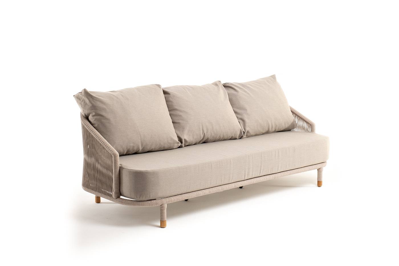 "Верона" диван 3-местный плетеный из роупа, каркас алюминий