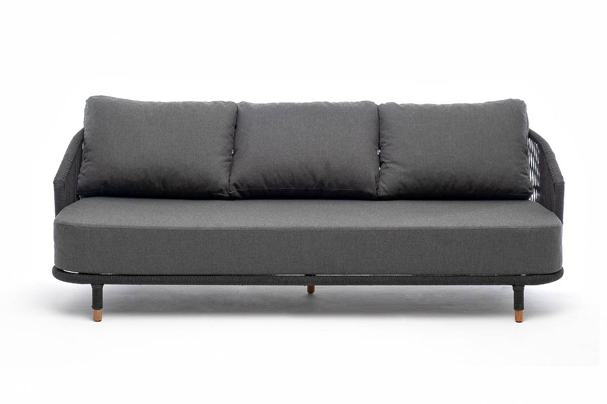 "Верона" диван 3-местный плетеный из роупа, каркас алюминий